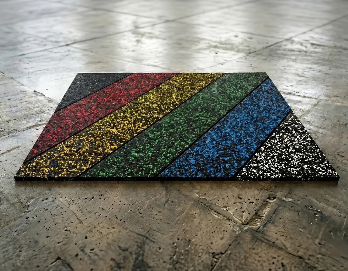 Farbige Gummimatten für Fitnessstudios — Bodenschutz in verschiedenen Farben